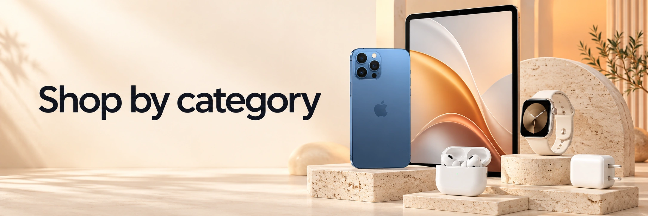 Shop by category — phones, tablets, smartwatches and accessories